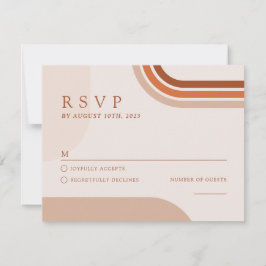 Boho beige Terracotta Responcard RSVP Kaartje
