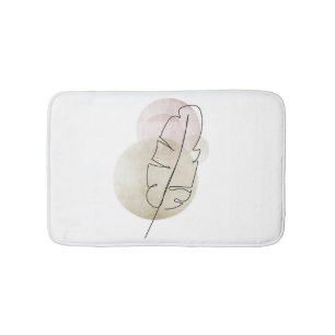 Boho beige veer badmat