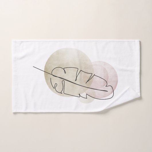 Boho beige veer handdoek (Handdoek)
