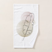 Boho beige veer handdoek (Handdoek)