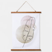 Boho beige veer hangend wandkleed (Voorkant)
