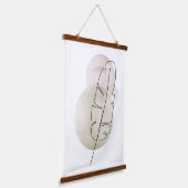 Boho beige veer hangend wandkleed (Gebogen)