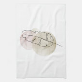 Boho beige veer theedoek (Verticaal)