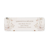 Boho Beige Waterverf Bloemetuin Baby Shower Etiket (Voorkant)