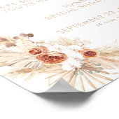 Boho Beige Welkomstbord Bruidsdouche Poster (Hoek)