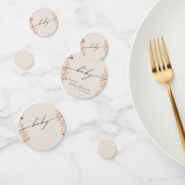 Boho Beige Wildbloem baby shower Tafel Decor Confetti