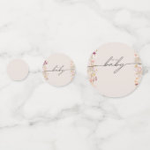 Boho Beige Wildbloem baby shower Tafel Decor Confetti (Achterkanten)