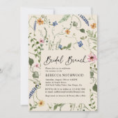Boho Beige Wilde Bloemen Bruids Brunch Borrel Kaart (Voorkant)