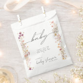 Boho Beige Wildflower Baby shower Dank u Bedankzakje (Geknipt)