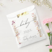 Boho Beige Wildflower Baby shower Dank u Bedankzakje (Gezegeld)