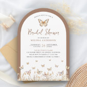 Boho Beige Wildflower Butterfly Arch Vrijgezellenf Kaart
