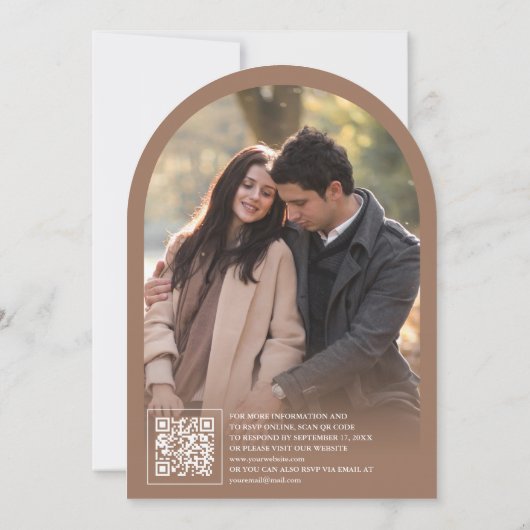 Boho Beige Wildflower Butterfly Arch Wedding Kaart (Achterkant)