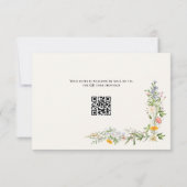 Boho Beige Wildflower Wedding RSVP Kaart (Achterkant)