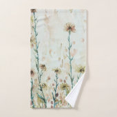Boho Beige Wildflowers Bad Handdoek (Handdoek)