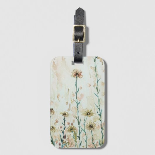 Boho Beige Wildflowers Bagagelabel (Voorkant (verticaal))