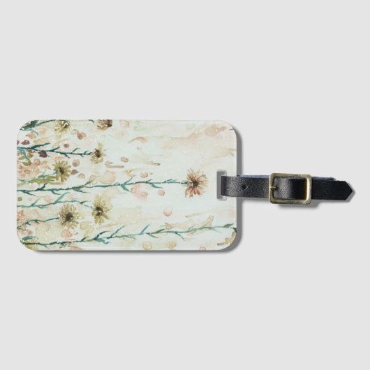 Boho  Beige Wildflowers Bagagelabel (Voorkant (horizontaal))