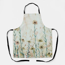 Boho  Beige Wildflowers Schort