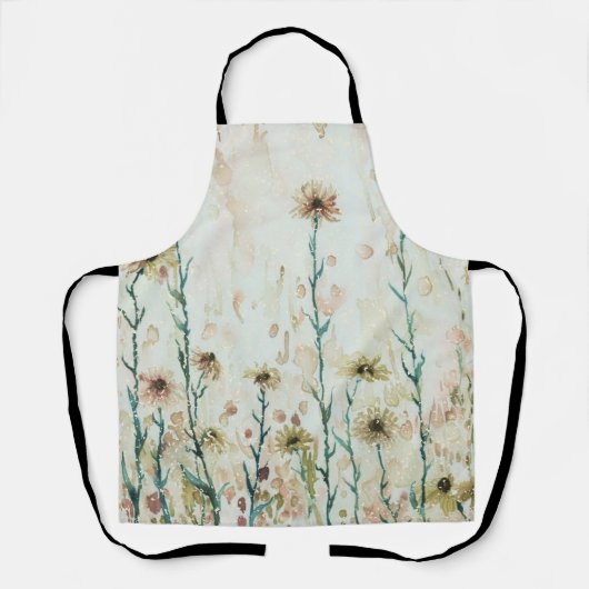 Boho  Beige Wildflowers Schort (Voorkant)