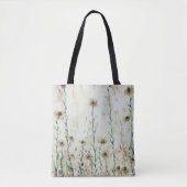 Boho  Beige Wildflowers Tote Bag (Voorkant)