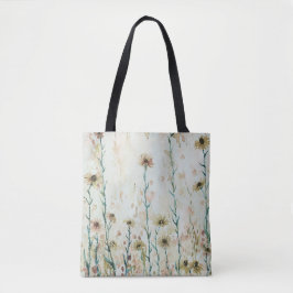 Boho Beige Wildflowers Tote Bag