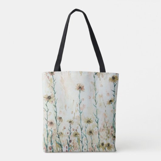 Boho  Beige Wildflowers Tote Bag (Achterkant)