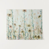 Boho Beige Wildflowers Wandkleed (Voorkant (horizontaal))