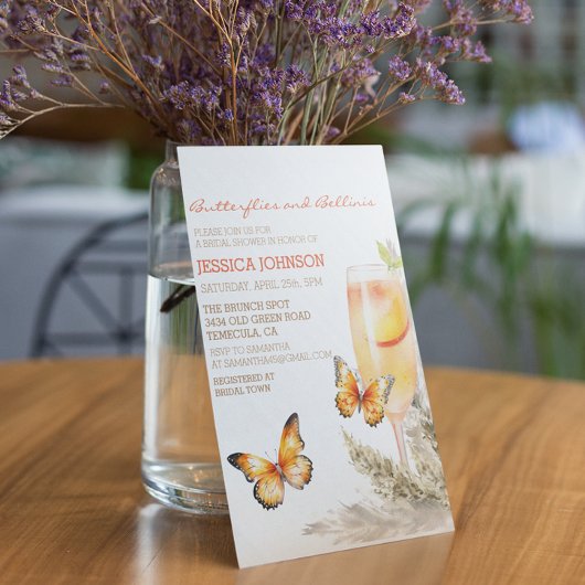 Boho Bellini & Vlinders Vrijgezellenfeest Kaart