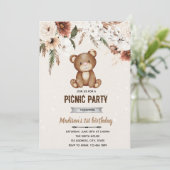 Boho beren bad picknick uitnodiging (Staand voorkant)