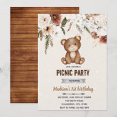 Boho beren bad picknick uitnodiging (Voorkant / Achterkant)