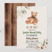 Boho beren geslacht onthulling uitnodiging (Voorkant / Achterkant)