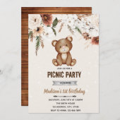 Boho beren shower picknick uitnodiging (Voorkant / Achterkant)