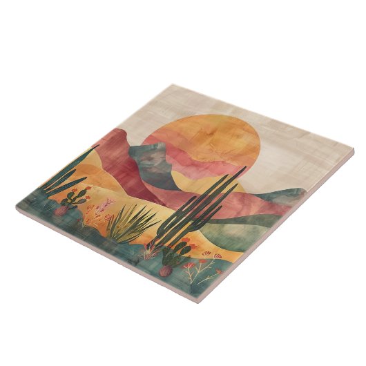Boho Berg Abstract Tegeltje (Zijkant)