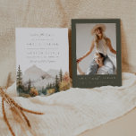 Boho berg bruiloft Save The Date Kaart<br><div class="desc">Dit is een bergbruiloft bewaar de datumuitnodiging met een prachtige waterverf herfst bergscène en een elegante lettercombinatie. Bewerk alle bewoordingen en alle kleuren behalve de kleur van de waterverf bergscène. // Voor overeenkomende items, bezoek dan het "SAWYER" collectie in de Sincerely By Nicole Zazzle winkel. * Als u van dit...</div>