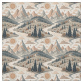 Boho Berg Rivier Abstract Landschaps Patroon Kunst Stof (Swatch)