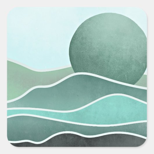 Boho berg vierkante sticker (Voorkant)