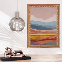 Boho Bergen Landschap Kleurrijk Droomachtig Retro