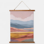 Boho Bergen Landschap Retro Kleurrijk Modern Hangend Wandkleed (Voorkant)