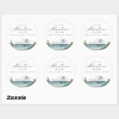 Boho Bergmeer Bruidsdouche Ronde Sticker (Vel)