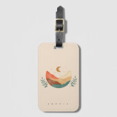 Boho-bergontwerp met monogram-bagagelabel bagagelabel (Voorkant (verticaal))