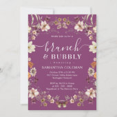 Boho Berry Paarse brunch en bubble Vrijgezellenfee Kaart (Voorkant)
