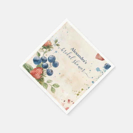 Boho Berry Zoete Aardbei Bruidsfeestje Servet (Hoek)