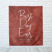 Boho Best Day Ever Achtergrond Bruiloft Wandkleed