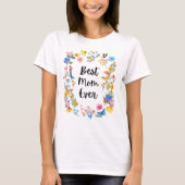Boho Best Mam Ever Country Wildbloemen Moederdag T-shirt (Voorkant)