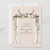 Boho Beste Antlers Canopy zal je zijn mijn Bridesm Kaart (Voorkant)