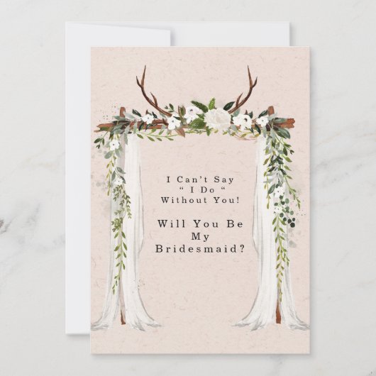 Boho Beste Antlers Canopy zal je zijn mijn Bridesm Kaart (Voorkant)