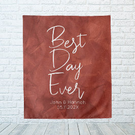 Boho Beste Dag Ooit Achtergrond Bruiloft Wandkleed