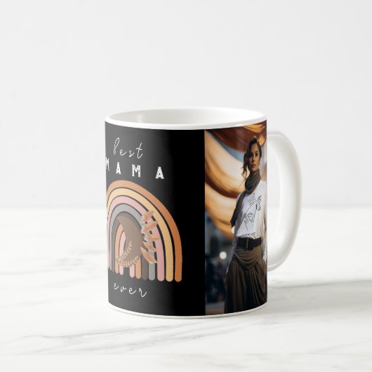 Boho beste mam ooit moderne foto Moederdag Mok (Voorkant rechts)