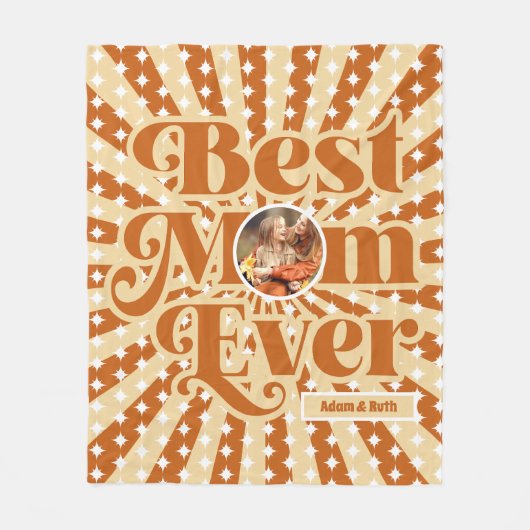 Boho Beste moeder ooit gepersonaliseerde foto Moed Fleece Deken (Voorkant)