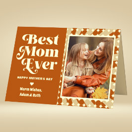 Boho Beste moeder ooit gepersonaliseerde foto Moed Folie Wenskaart