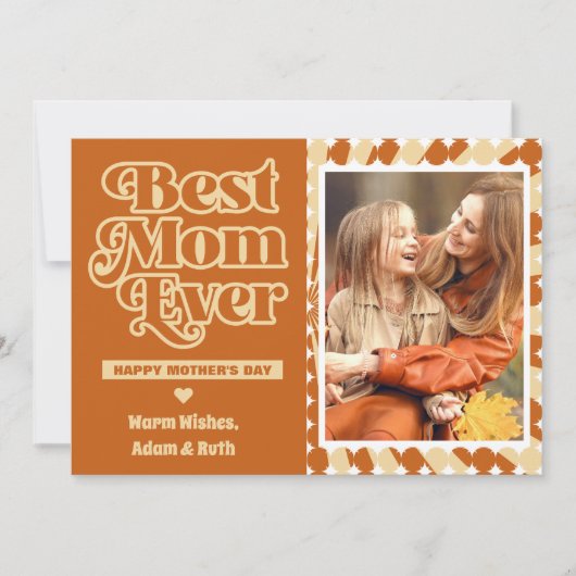 Boho Beste moeder ooit gepersonaliseerde foto Moed Kaart (Voorkant)